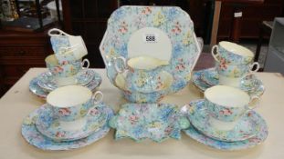 A Shelley floral 'Melody' tea set