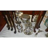 2 boxes of silver plate including comport, spill vases & cutlery etc.