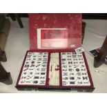 A Gibson games bamboo backed mahjong set.