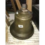 An air ministry style scramble bell with markings at top - G & J (possibly bell maker Gillet &