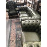 A 3 piece Chesterfield suite consisting of a 3 seat sofa,