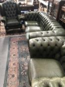 A 3 piece Chesterfield suite consisting of a 3 seat sofa,