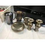 A quantity of silver plate including tankards