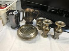 A quantity of silver plate including tankards