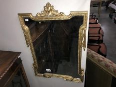 A French second empire style gilt framed mirror a/f.