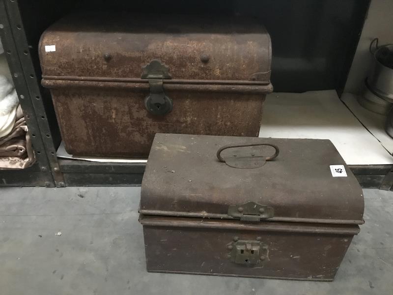 2 steel lockable boxes (no keys or padlocks) - Image 2 of 3