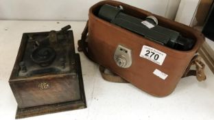 A cased Rank Watts theodolite and 1 other item