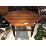 A retro teak coffee table.