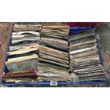 A tray of 60's-70's single records