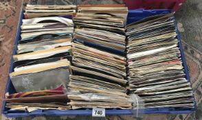 A tray of 60's-70's single records