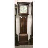 An oak long case clock marked Broderick, Spalding.