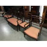 A 5 piece salon suite comprising 2 seat settee, 2 armchairs and 2 side chairs.