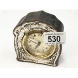 An Art neuveau silver fronted clock