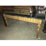 A marble top coffee table.