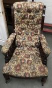 A patterned library chair