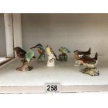 7 bird figures including Goebel and Beswick (Kingfisher A/F)