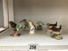 7 bird figures including Goebel and Beswick (Kingfisher A/F)