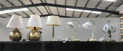 A collection of table lamps