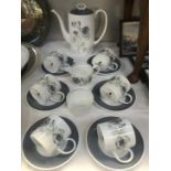 A Wedgwood glen mint Susie Cooper design coffee set.