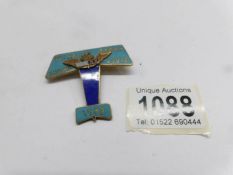 A 1933 Rallye Aerien (Air Rally) Knocke-Zoute (Belgium) enamel aeroplane badge complete with flying