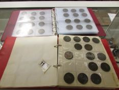 2 folders of GB coins, Victorian pennies onwards, an 1821 George III crown,