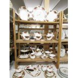 Approximately 30 pieces of Royal Albert Old Country Roses tea ware including clock and cake stand.