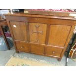 A medium oak ecclesiastical Cassock robe box.