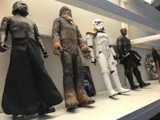 4 large Star Wars figures - Kylo-Ren, Stormtrooper, Chewbacca and Darth Maul,
