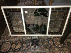 A leaded glass window pane