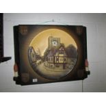 A large Bosun's? illuminating wall plaque incorporating electric clock.