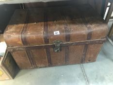 An old tin trunk.