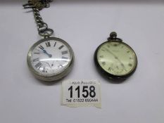 A silver pocket watch by Hyde & Son,