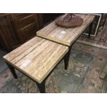 2 marble top tables