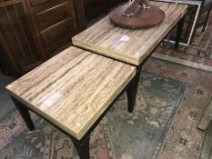 2 marble top tables