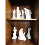 A collection of 8 Royal Worceser figures sculpted by Maureen Halson (Sweet Dreams, The Wedding Day,
