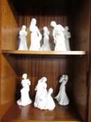 A collection of 8 Royal Worceser figures sculpted by Maureen Halson (Sweet Dreams, The Wedding Day,