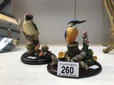 A Border fine arts kingfisher and a Country Artists green woodpecker.
