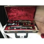 A cased Regent clarinet.