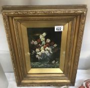 A gilt framed and glazed still life oil painting C Fox.