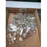 A quantity of Victorian pre 1947 3p pieces etc, approximately 3.75 oz.