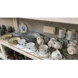 A quantity of blue and white china including Gainsborough etc.