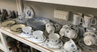A quantity of blue and white china including Gainsborough etc.