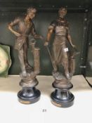 A pair of 19th century French spelter figures - L'Ajusteur and Le Forgeron.