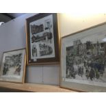 A pair of framed and glazed prints "Petersfield Market" after Flora Twort 1922 and a Petersfield