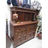 An oak court cupboard.