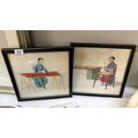 A pair of oriental watercolours.