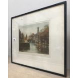 A framed and glazed 19th century bridge etching signed in pencil James C Carter.