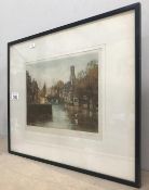 A framed and glazed 19th century bridge etching signed in pencil James C Carter.