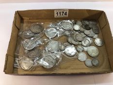 Approximately 60 Victorian coins including half crowns, florins, sixpences etc,