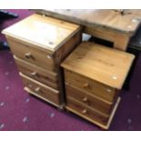 2 pine bedside chests.